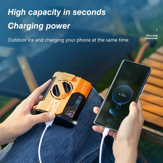 Mini Cooling Fan with Power Bank – Stay Cool & Charged Anywhere
