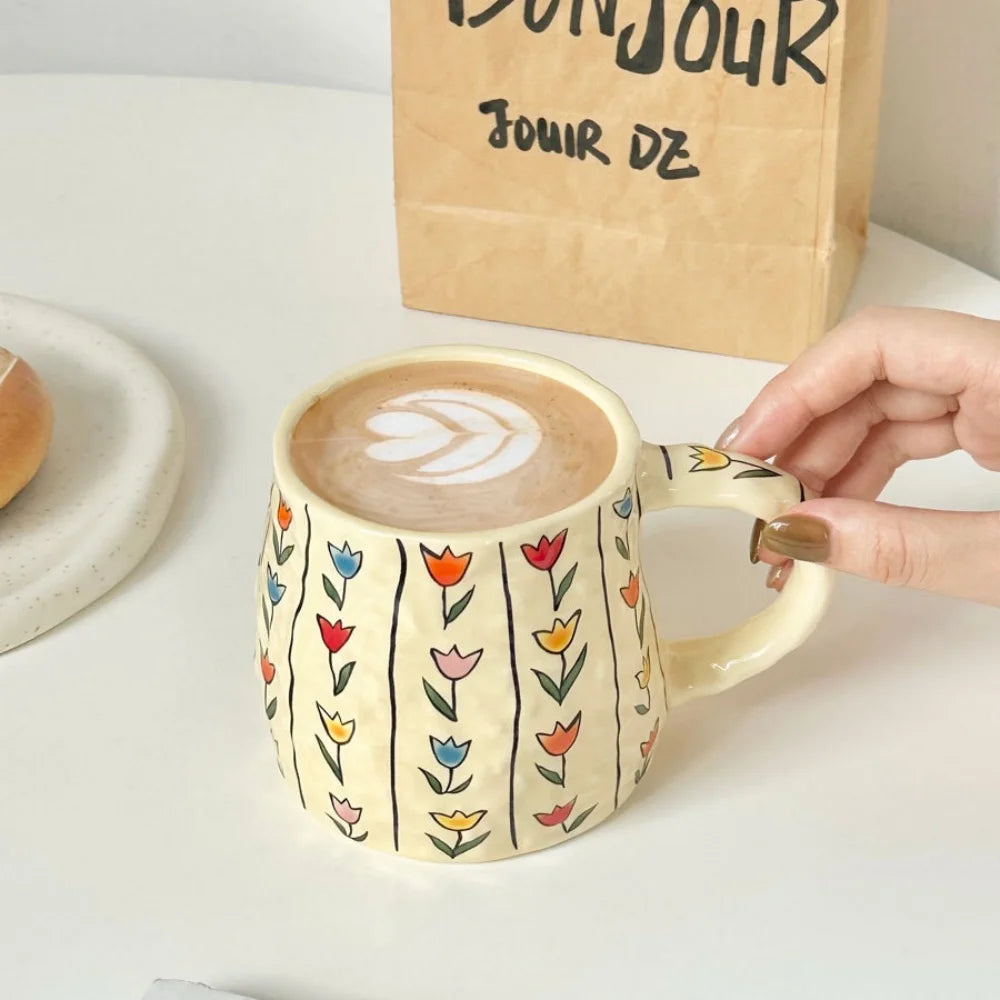 Handmade 380ml Ceramic Coffee Mug – Tea, Hot Chocolate & Breakfast Cup
