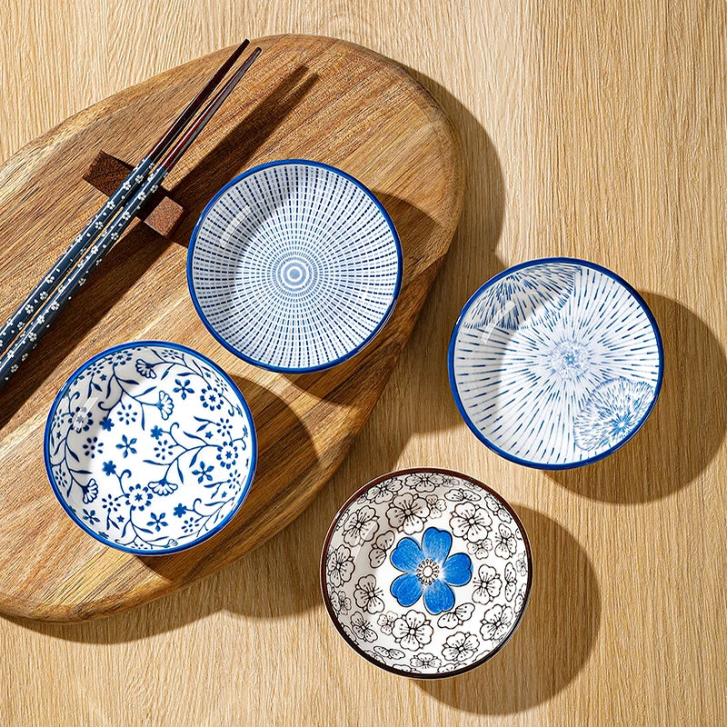 6pcs Mini Ceramic Dipping Plates – Soy Sauce, Sushi, Snack Dishes