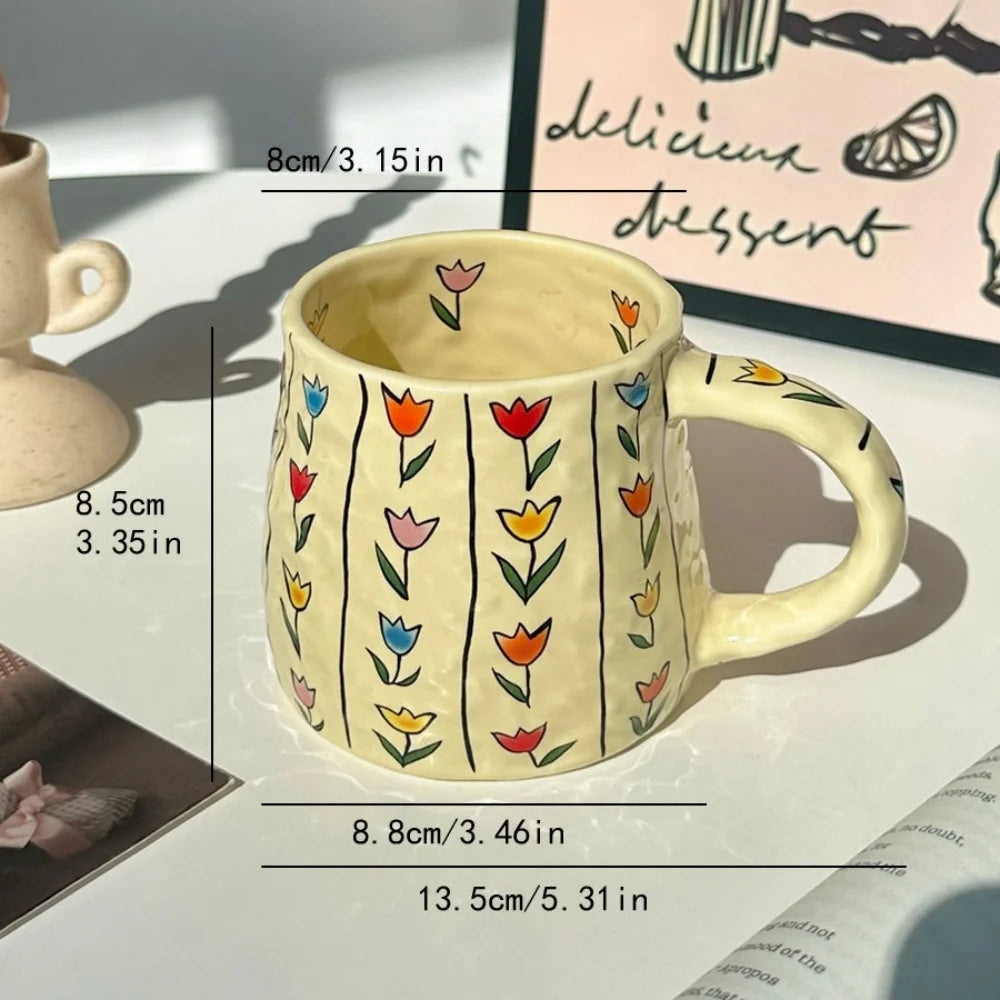 Handmade 380ml Ceramic Coffee Mug – Tea, Hot Chocolate & Breakfast Cup