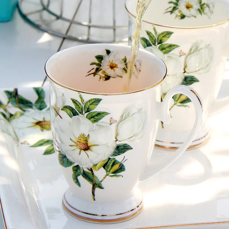 300ML Vintage Floral Porcelain Coffee Mug
