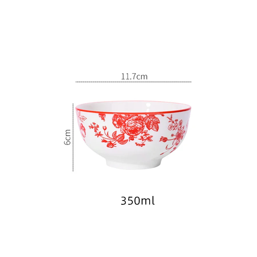 3PCS 4.5-Inch Ceramic Rice Bowls - Microwave Safe