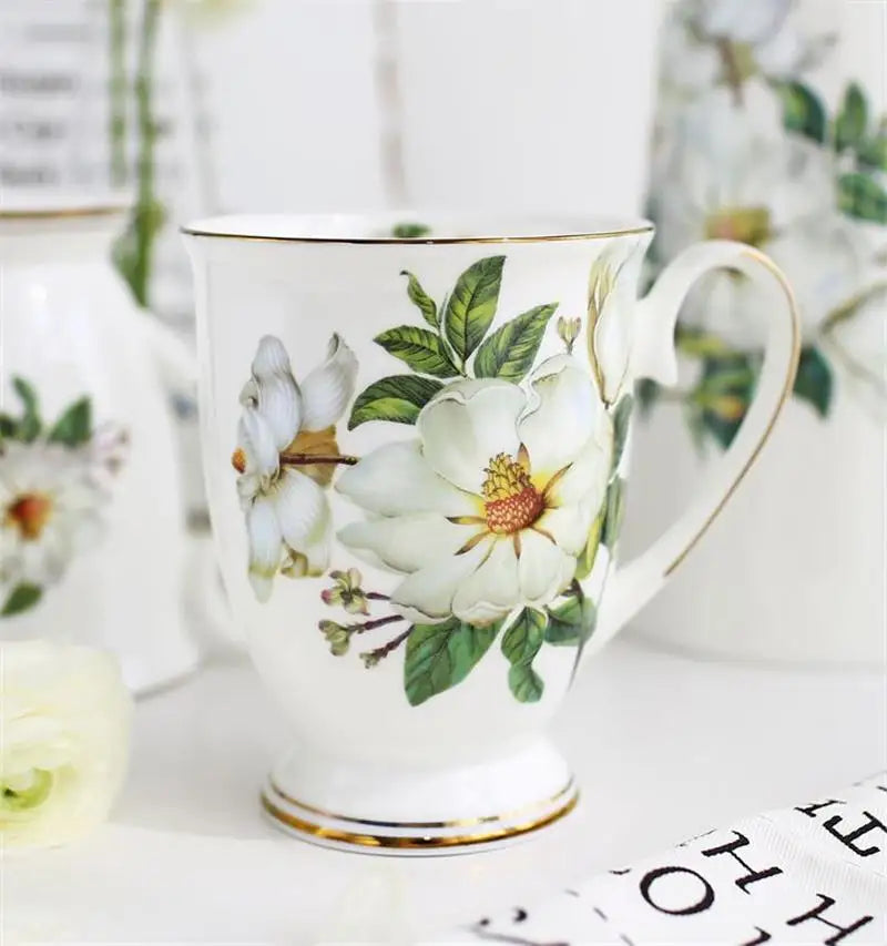300ML Vintage Floral Porcelain Coffee Mug