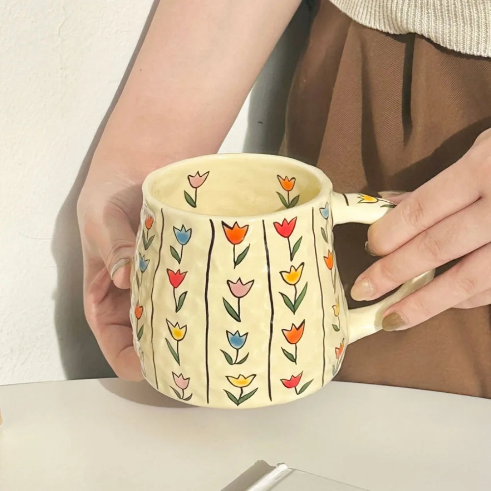 Handmade 380ml Ceramic Coffee Mug – Tea, Hot Chocolate & Breakfast Cup