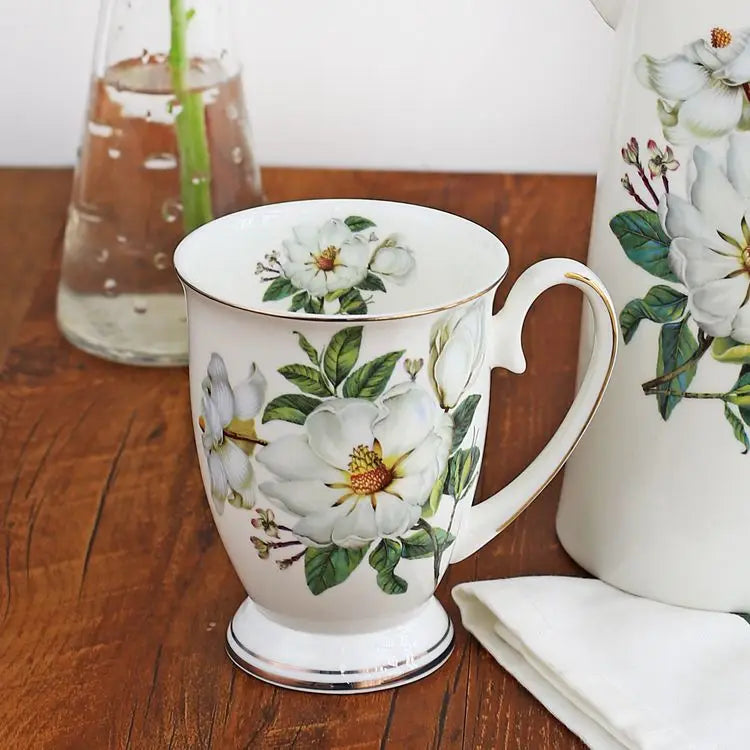 300ML Vintage Floral Porcelain Coffee Mug