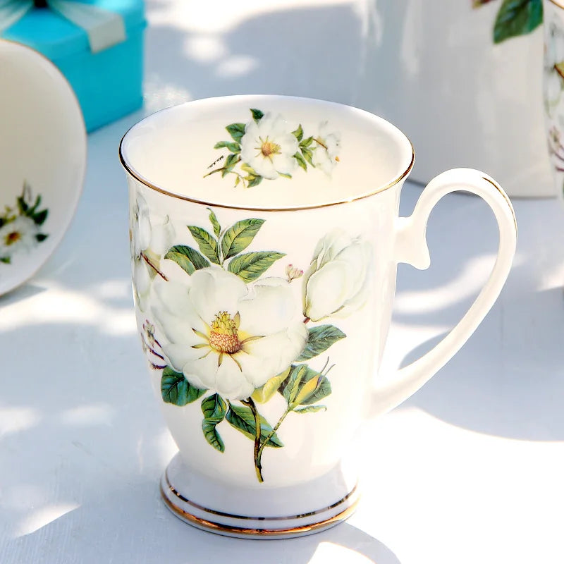 300ML Vintage Floral Porcelain Coffee Mug