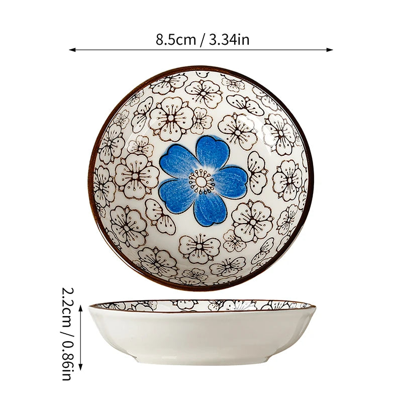 6pcs Mini Ceramic Dipping Plates – Soy Sauce, Sushi, Snack Dishes