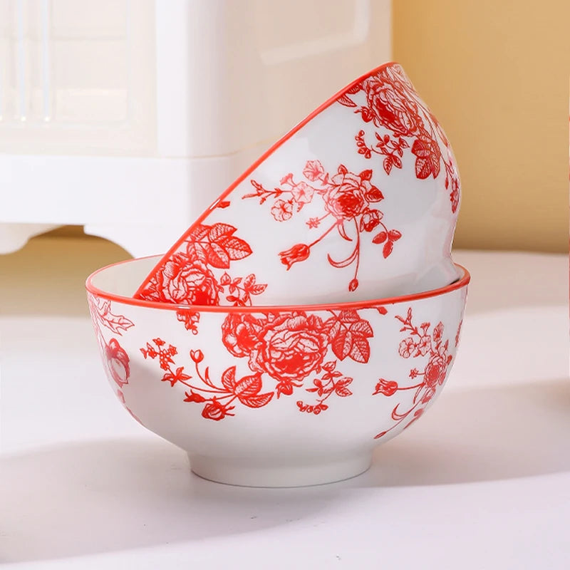 3PCS 4.5-Inch Ceramic Rice Bowls - Microwave Safe