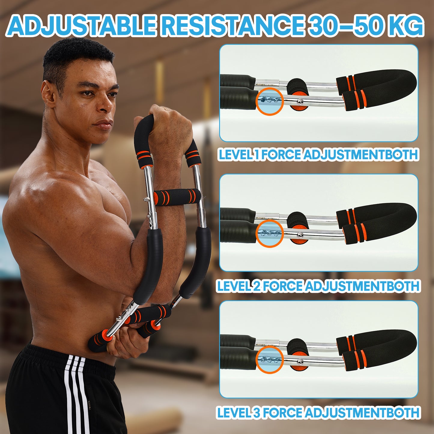 MANDYLINE Arm Twister Trainer 66–110LB Chest Expander Strength Bar