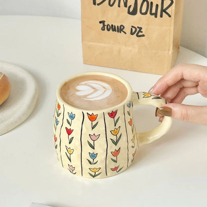 Handmade 380ml Ceramic Coffee Mug – Tea, Hot Chocolate & Breakfast Cup