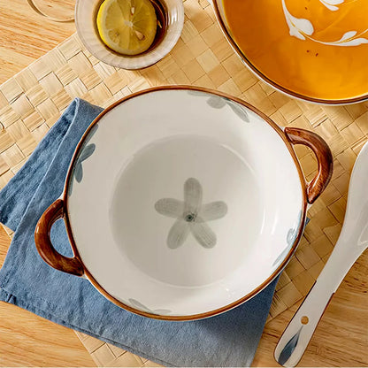 1700ml Ceramic Noodle & Soup Bowl with Handle – Pasta, Salad & Kitchen Tableware