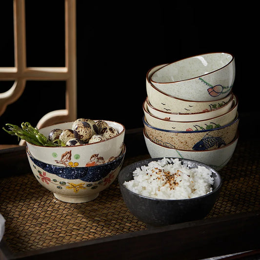 5 Inch Ceramic Rice Bowl – Microwave Safe Cereal & Soup Bowl