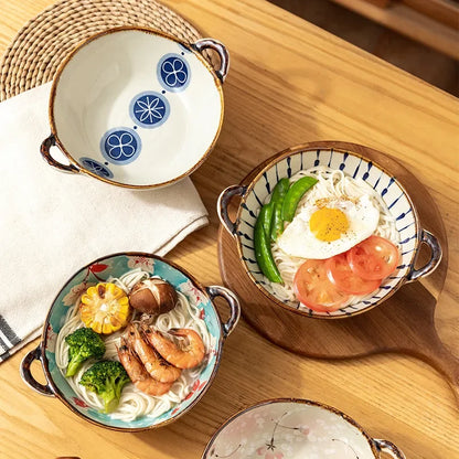 7.5" Ceramic Soup Bowl with Handle – Microwave Safe