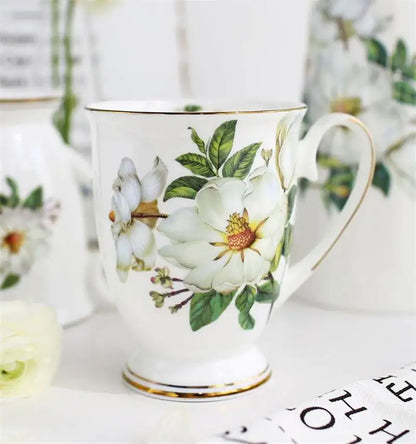 300ML Vintage Floral Porcelain Coffee Mug