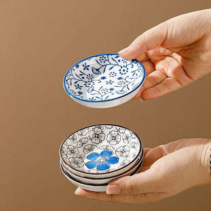 6pcs Mini Ceramic Dipping Plates – Soy Sauce, Sushi, Snack Dishes