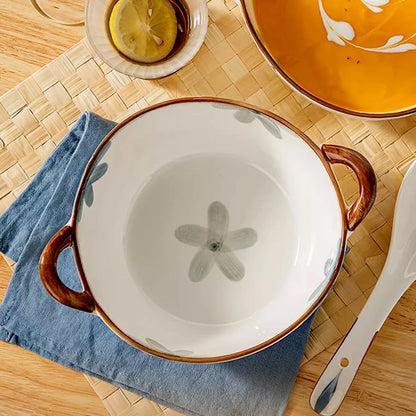 1700ml Ceramic Noodle & Soup Bowl with Handle – Pasta, Salad & Kitchen Tableware