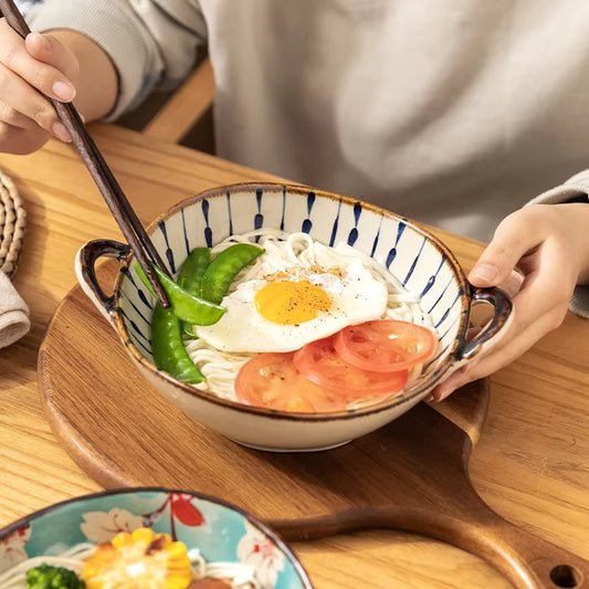 7.5" Ceramic Soup Bowl with Handle – Microwave Safe